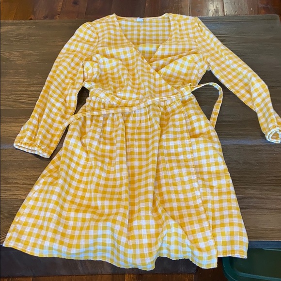 old navy gingham wrap dress
